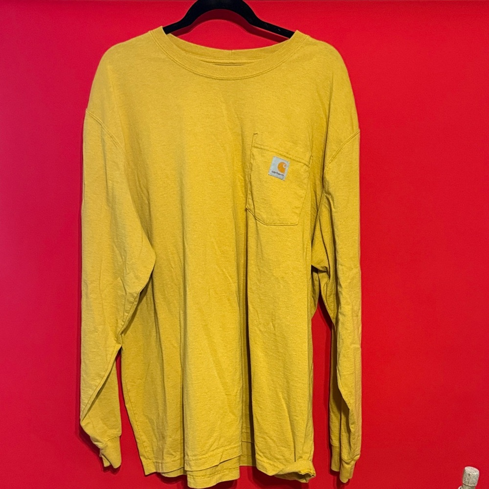 Carhartt Yellow Long-Sleeve Pocket Tee